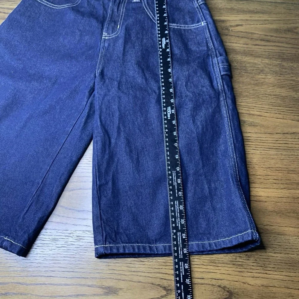 Dickies Dark Wash Denim Carpenter Shorts Relaxed Fit Baggy Streetwear Jean